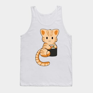 Orange Tabby Cat with Sushi Roll Tank Top